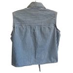 Levi's  Rumi Sleeveless Button Up Vest Tie Front Blue Stripe - M NWOT Photo 3