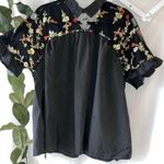 Zanzea  Mesh Floral Embroidery Short Sleeve women’s blouse 5XL black shirt top Photo 1