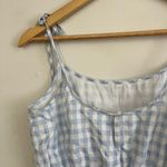 Madewell Light Blue Gingham Tie Strap Mini Dress Photo 8