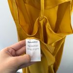 Reformation  Large Torin Silk Dress Turmeric Midi Slip Halter Cowl Neck Holiday Photo 6