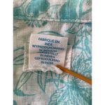 Sigrid Olsen  Linen Pullover Top Floral Print Side Buttons Turquoise Size 1X Photo 8