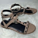 Rebecca Minkoff Sandy Studded T-Strap Gladiator Sandals Taupe Leather Sz6 1/2 Photo 4