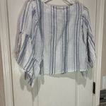 Romeo + Juliet Couture Blue and White Striped Blouse Photo 3