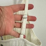 Roxy ‎ Ribbed Romper Cream Sleeveless V-Neck Adjustable Straps Beach Casual Small Photo 4
