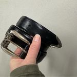 Brighton  Vintage Black Leather & Silver Tone Belt Womens S Boho Chunky Western Photo 8