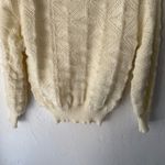 Jolie Vintage 60s Popcorn Knitwear Cream Sweater Medium Cottage Coquette Photo 3