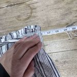 Zac & Rachel Women's Gray Striped Hi Rise Belted Linen Pants Size Medium Cropped Photo 8