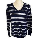 Gap Navy striped v-neck long sleeve sweater, Size Small Photo 0