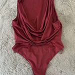 NWOT Intimately Free People Bodysuit XS Drape Cowl Neck First Choice Wild Ginger Red Photo 0