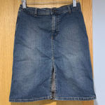 Mavi Melanie Knee Length Denim Skirt with Front Slit Photo 0