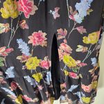 Paige  Katharina Silk Black & Floral Print Midi Dress Photo 4