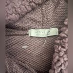 Active USA  Sherpa Faux Fur Teddy Cropped Hoodie Sweatshirt Photo 5