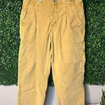 Anthropologie Pants Womens 28 Tan Khaki Cropped Buckle Waist Casual Bottoms Photo 0