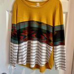 7th Ray  Mustard and Multicolor Patterned Sweatshirt Photo 0