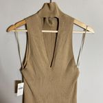 Anthropologie NWT  Mock Neck Midi Dress Women's Small Cedar Tan Sleeveless Knit Photo 12