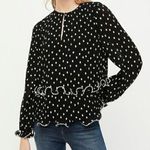 J.Crew Ruffle-trim pleated peplum top in polka dot-AI032 XS Photo 0