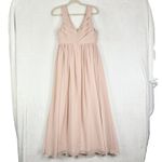Revelry Zoe Chiffon Dress Size 10 Bridesmaid Criss Cross Empire Waist Wedding Pink Photo 3