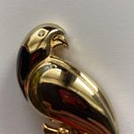 Liz Claiborne  Parrot Pin Gold Tone Blue Green Enamel Tropical Bird avian jewelry Photo 2