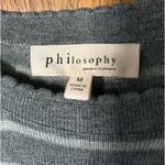 Philosophy  cashmere blend long sleeved strip sweater dress size M gray and gold Photo 7