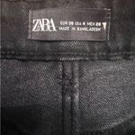 ZARA  Black Denim High‎ Waist Distressed Ripped Frayed Jean Shorts Size 4 Photo 6