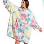 Krifey Wearable Blanket Hoodie Oversized Sherpa Hooded Pink Tie Dye NWOT Size undefined Photo 0