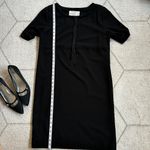Rena Rowan Vintage 80s for Saville Black Shift Dress Rope Detail Sz 8 Photo 3