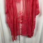 Torrid  Pink Mesh Embroidered Ruana Kimono Sz.OS NWT Photo 13