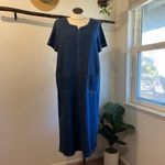 TY Vintage 90s Blue Cotton Denim Short Sleeve Chore Pocket Dress Size XL Photo 9