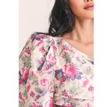 Love Shack Fancy  Altie Veiled Kiss Floral One Shoulder Puff Sleeve Mini Dress 4 Photo 3