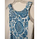 Anthropologie JUST TAYLOR Sheath Dress White Blue Quiet Luxury Greece Size 12 Photo 3