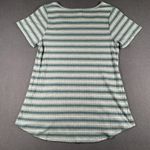 LuLaRoe  Shirt Womens Large Green White‎ Striped Short Sleeve Stretch Casual Top Photo 6