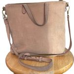 Madewell  Soft Pink Suede Crossbody Bag With Top Handles Photo 0