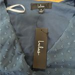 Lulus NWT Next to You Slate Blue Swiss Dot Ruffled Midi Dress Photo 7