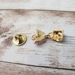 Pin / Brooch Gold Tone Angel with Pink Wings Carrying "Baby" Carrier Photo 3