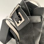 ZARA  Women's Black Leather Open Toe Ankle Buckle Heels Size 37 / 6.5 Photo 1