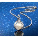 Copper Silver Plated Necklace Platinum Faux Pearl Pendant Niche Fine Clavicle Ch Photo 4