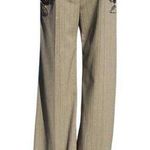 Cache  Luxe Elaborate Embellished Lined Pant New Brown Oatmeal Metallic $228 NWT Photo 0