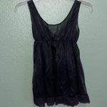 Elegant Vintage Black Lace Sheer Nighty Cami Top Slip Dress Photo 5