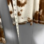 ZARA Brown Tie Dye Thin Mock Neck Long Sleeve Boho Western Fitted Top M Photo 4