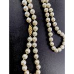 14K Gold Clasp 7MM Individually Knotted Real Creamy Pearl Strand 21” Necklace White Photo 8