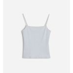 Madewell  Squareneck Tank Top Spaghetti Straps Slim Stretch White Medium NWT Photo 4