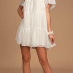 Lulus Tier We Go White Tiered Short Sleeve White Mini XS Photo 1