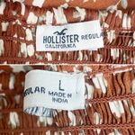 Hollister NWT  Brown Floral Satin Mini Slip Dress Size Large Ruffle Hem Tie Waist Photo 7