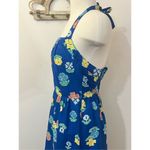 Malia Honolulu Vintage 60s Blue Floral Halter Dress XS Photo 2