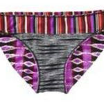 Athleta Black and Pink Bikini Bottom with Bold Striped Waistband Photo 0