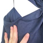 Staud Epona Sheath Dress Large Ring Detail Short Sleeve Cutout Linen Mini Navy L Blue Photo 8