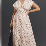 Anthropologie NWT Short-Sleeve V-Neck Pleated Midi Dress pineapple size small Photo 4