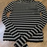 Arizona Jeans Arizona Jean Co Long Sleeve Mock Neck Crop Top ~ B/W Stripe ~ Women’s Size S Photo 5