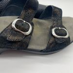 Dansko Women's size 9.5 / 40 Black Animal Print Strappy Buckle Heel Sandals Photo 7
