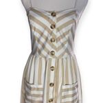 Style House Striped Button Front Pocketed Strappy Midi Dress Photo 1